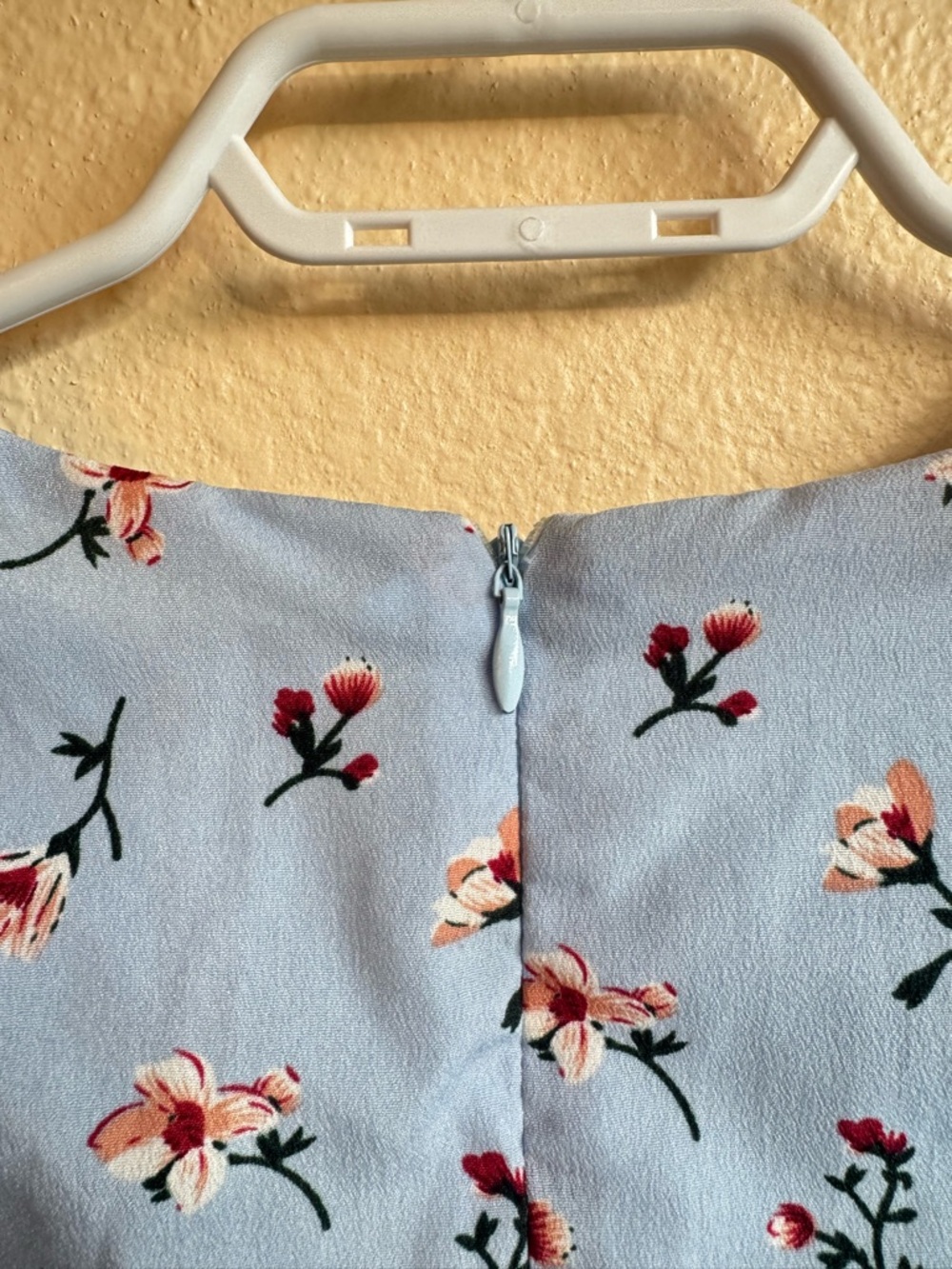 Beginning Boutique Blue Floral Tie Front Cutout Mini Dress Cottagecore Summer - Picture 6 of 14